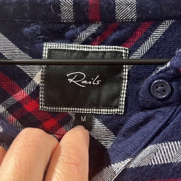Rails Navy Red White Plaid Button Down Shirt - Picture 4 of 5